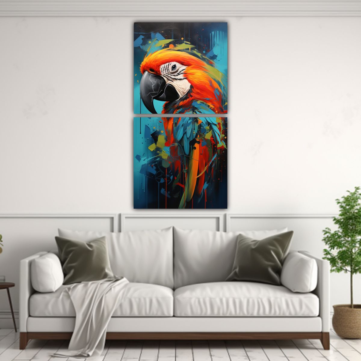 GENERICO - Cuadros Tela Sublimada Animales Abstractos Para 60x120 Cm
