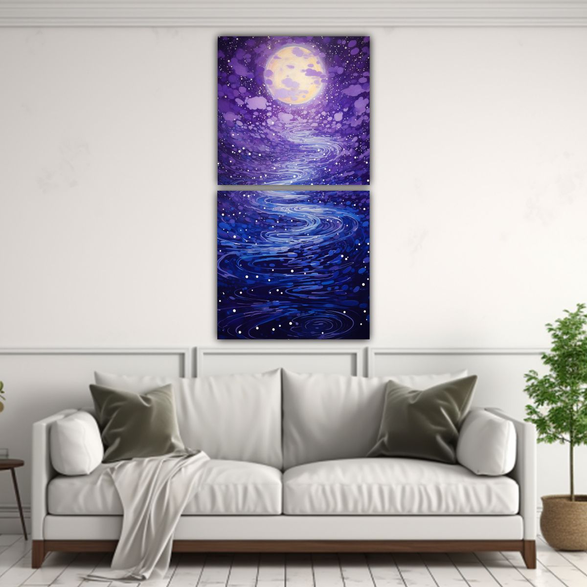 GENERICO - Pintura Luminosa Puntos Lienzos Modernos Belleza 30x60 Cm