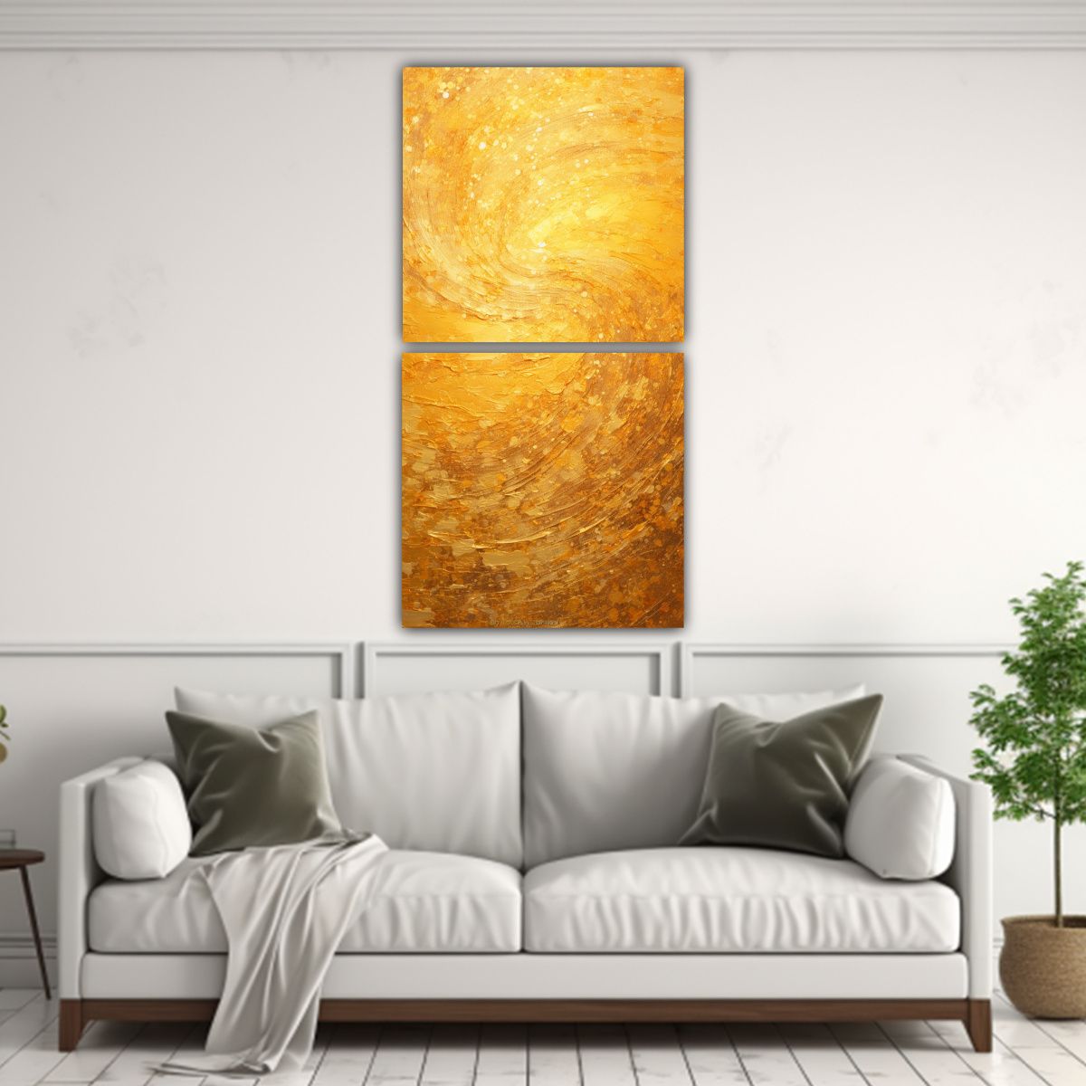 GENERICO - Set De 2 Telas En Bastidor Conceptual Armonía 60x120 Cm