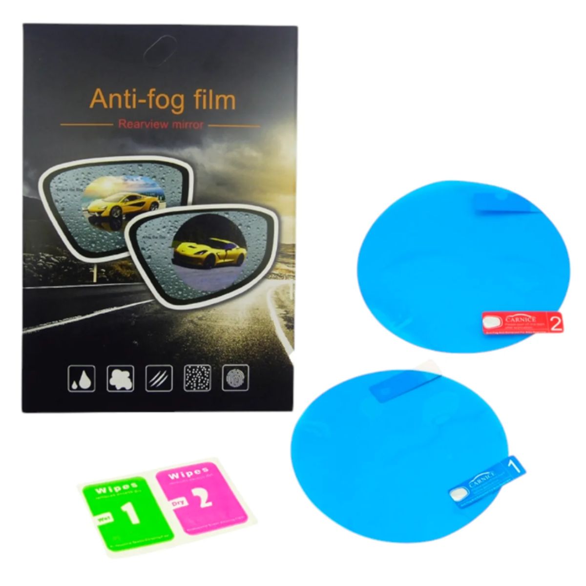 GENERICO - pack 2 Lamina Para Espejo Retrovisor Auto Anti Agua