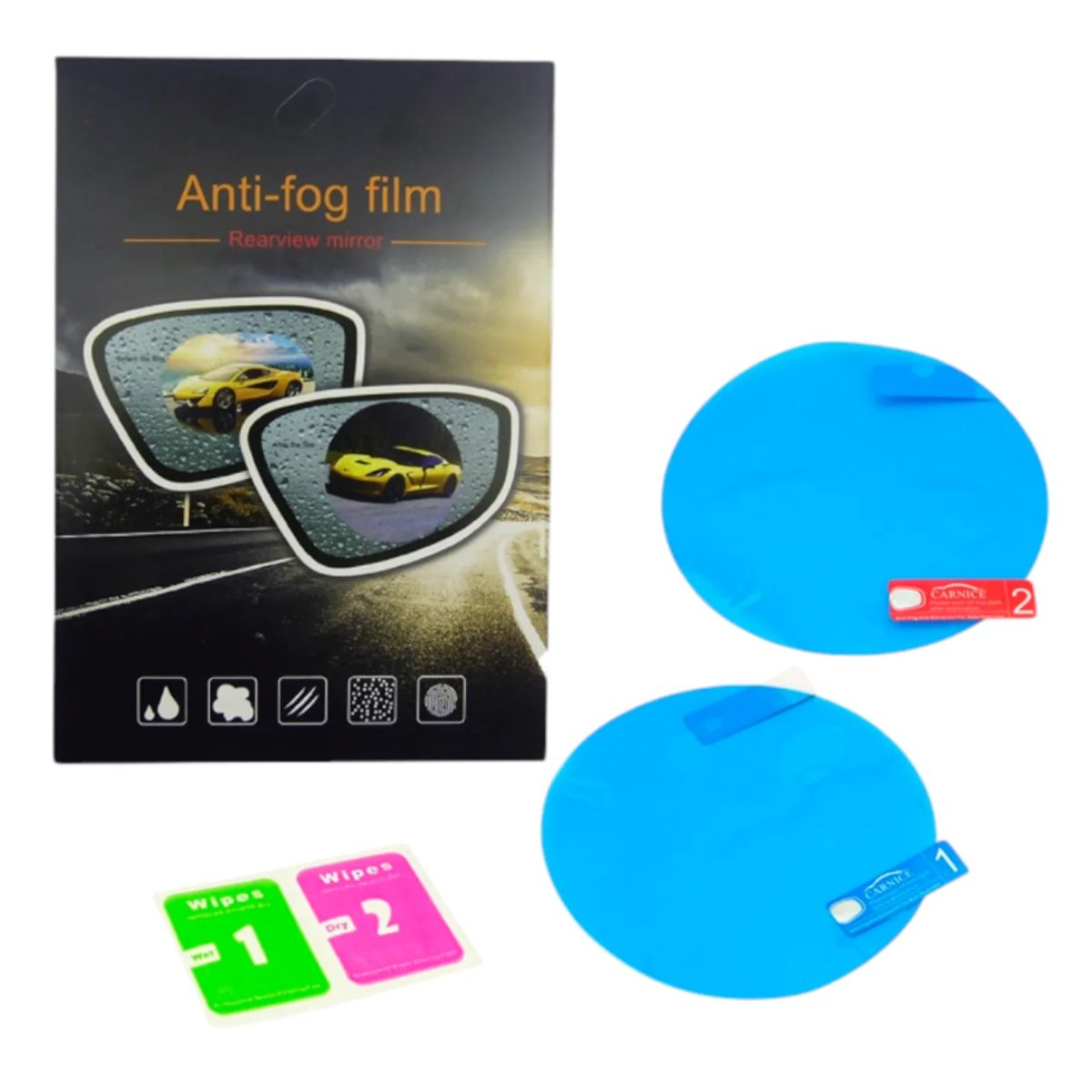 GENERICO - pack 2 Lamina Para Espejo Retrovisor Auto Anti Agua