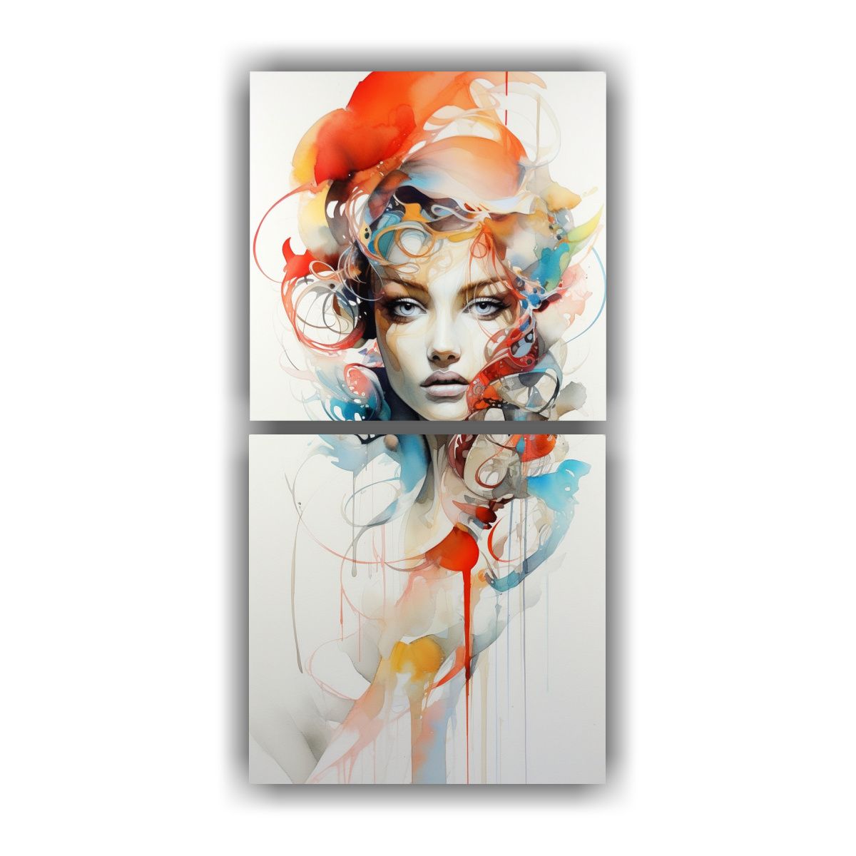 GENERICO - Exposición De Pinturas Abstractas En Lienzo Set 60x120 Cm