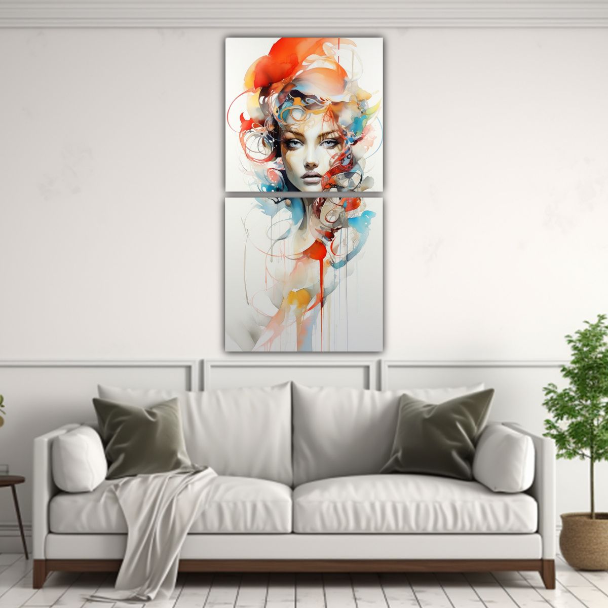 GENERICO - Exposición De Pinturas Abstractas En Lienzo Set 60x120 Cm