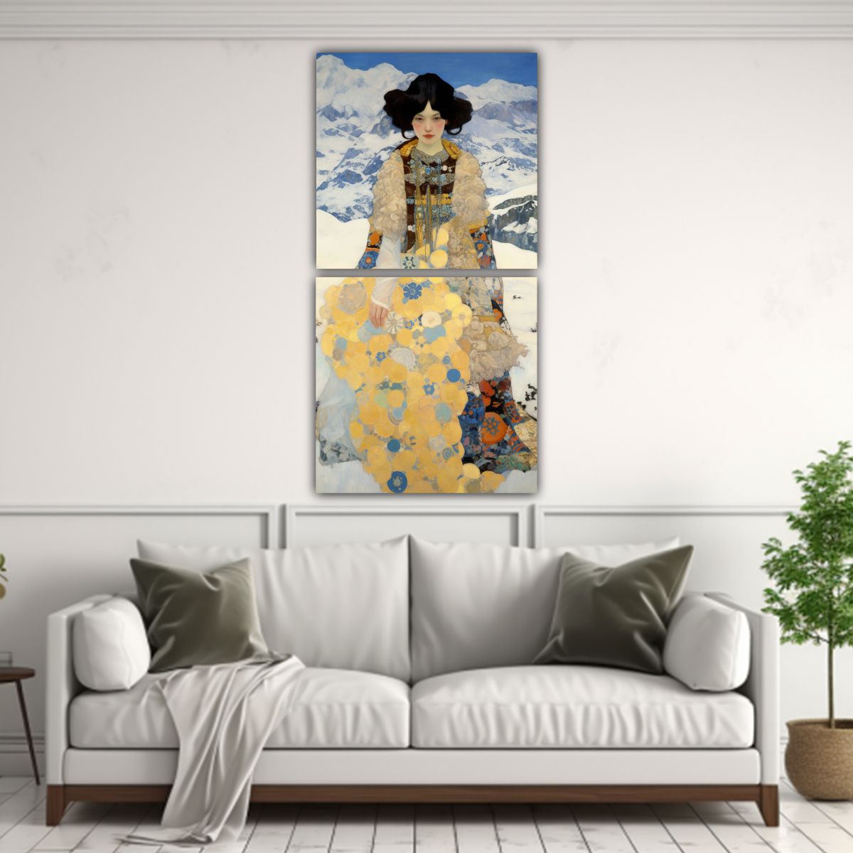 GENERICO - Conjunto 2 Telas Estrellados Gustav Klimts 60x120 Cm