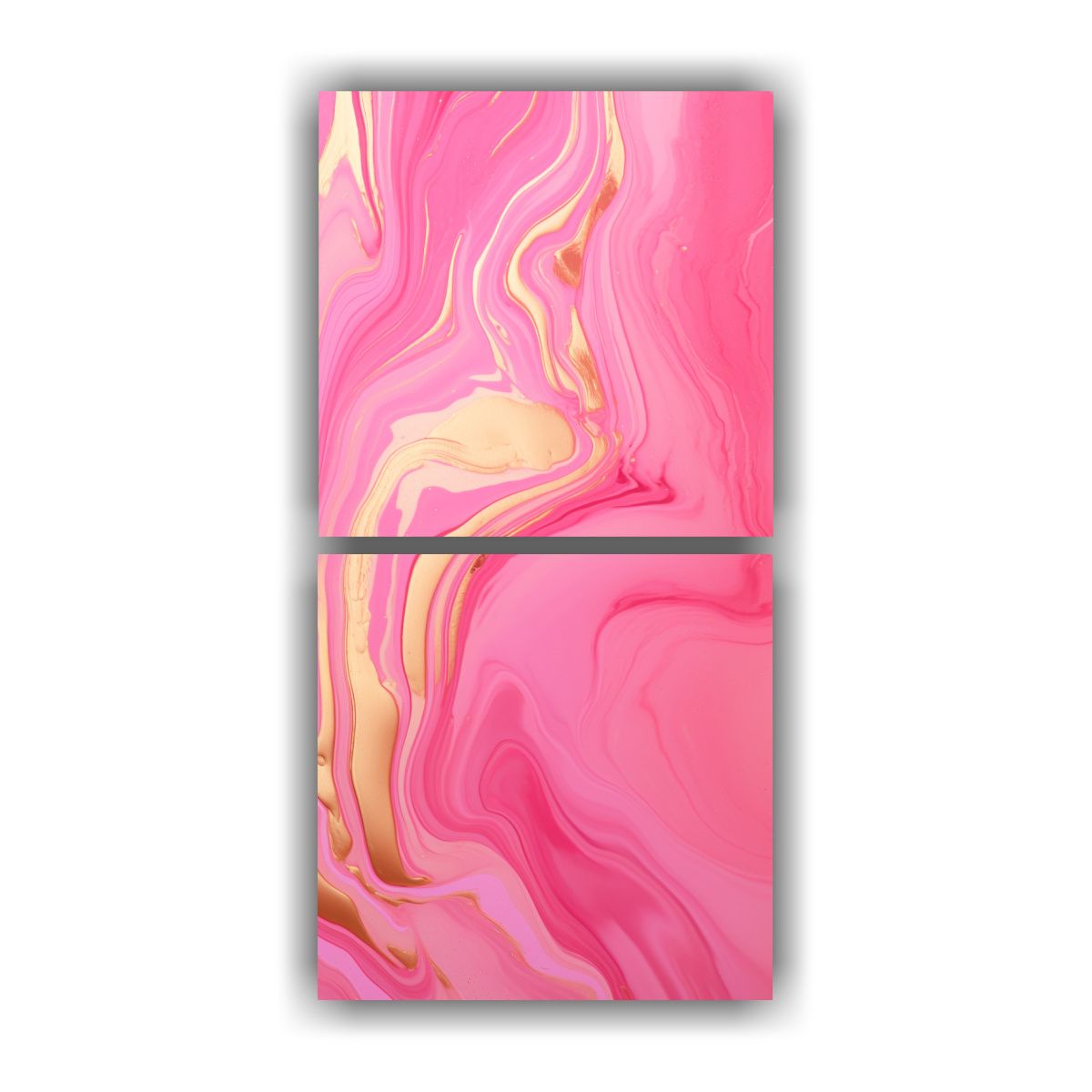 GENERICO - Cuadro Abstracto De Mármol Rosa Y Dorado Para 30x60 Cm