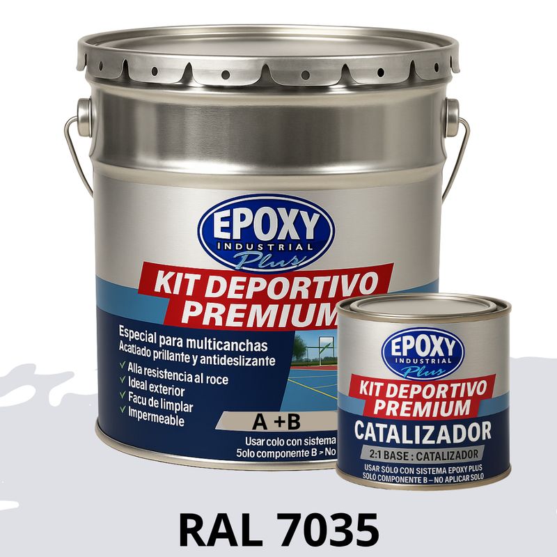 EPOXY - PINTURA  ALTO TRÁFICO  Deportivo Premium  Epóxica 2K4G RAL 7035
