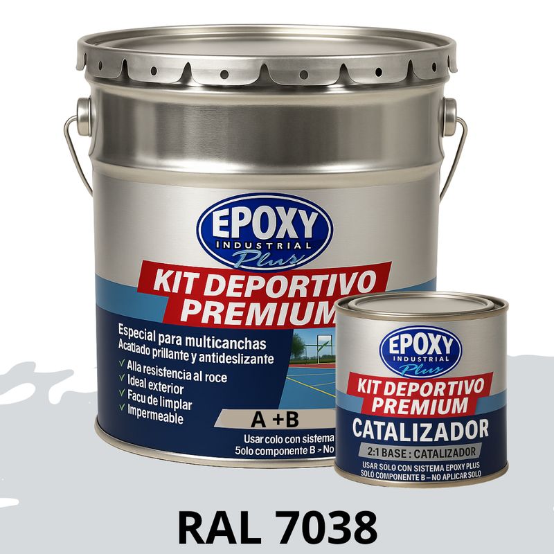 EPOXY - PINTURA  ALTO TRÁFICO  Deportivo Premium  Epóxica 2K 4G RAL 7038