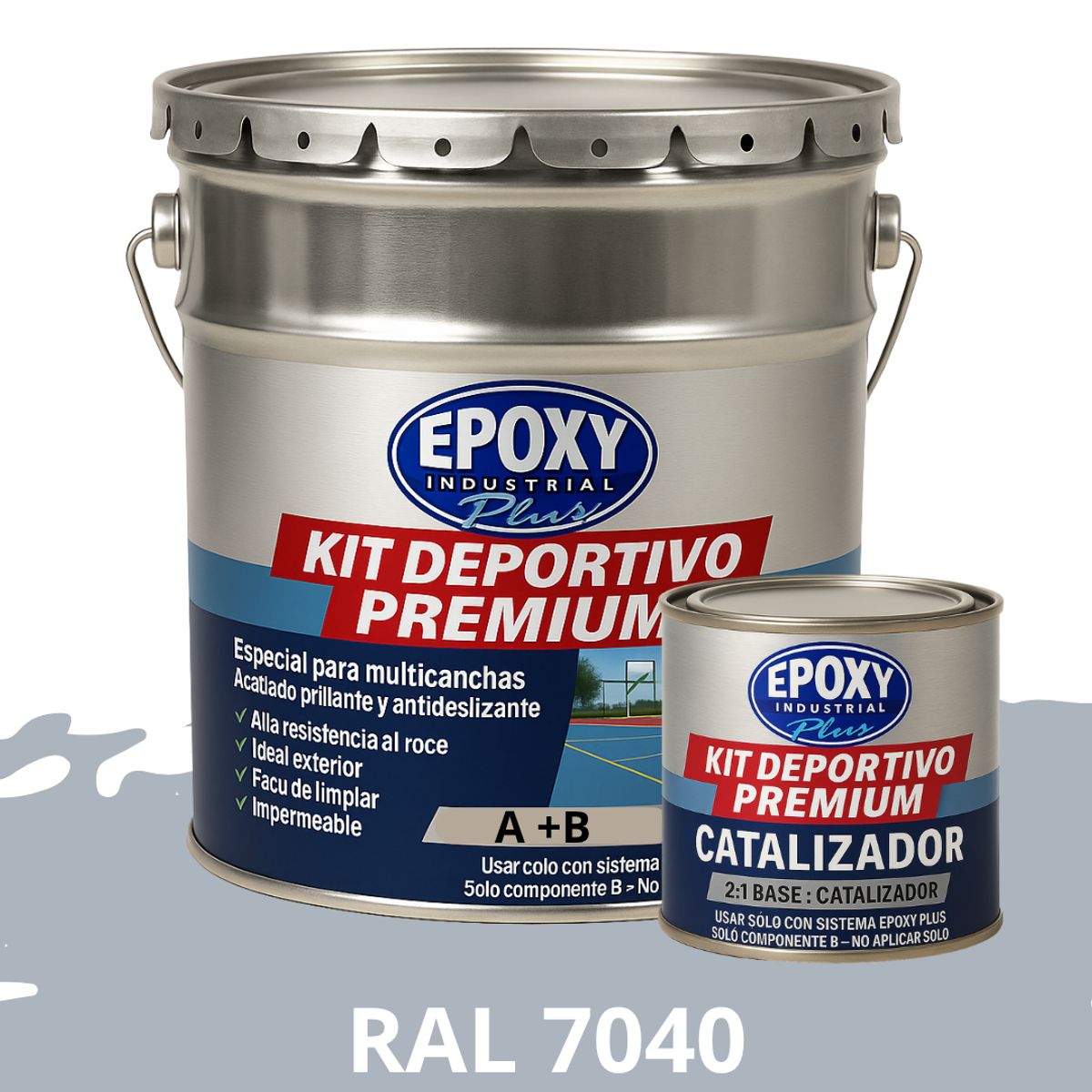 EPOXY - PINTURA  ALTO TRÁFICO  Deportivo Premium  Epóxica 2K 4G RAL 7040