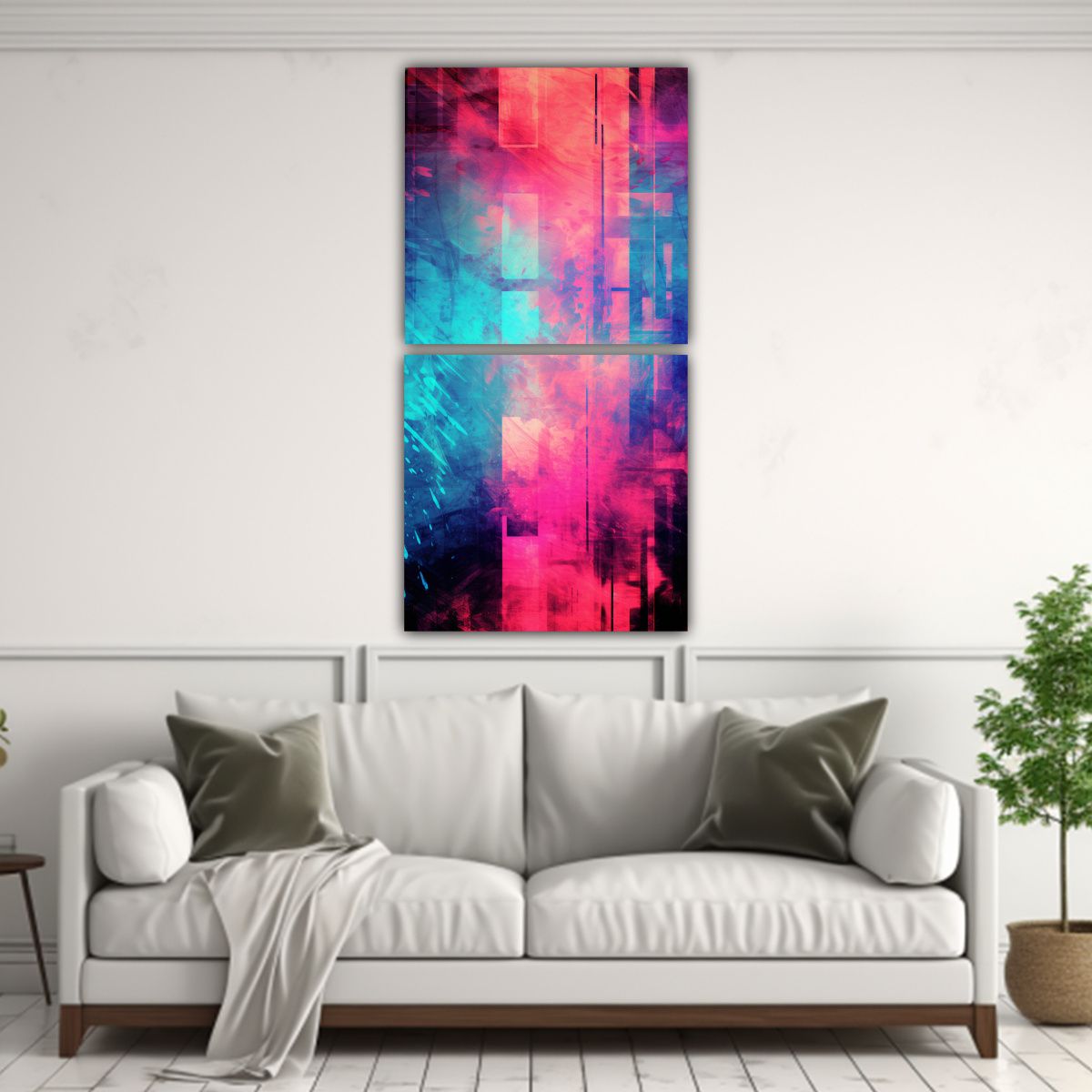 GENERICO - Díptico Calidos Fondo Abstracto Grunge En 60x120 Cm
