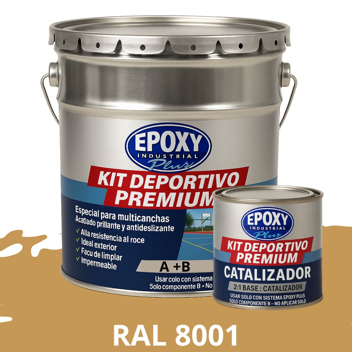 EPOXY - PINTURA  ALTO TRÁFICO  Deportivo Premium  Epóxica 2K 4G RAL 8001