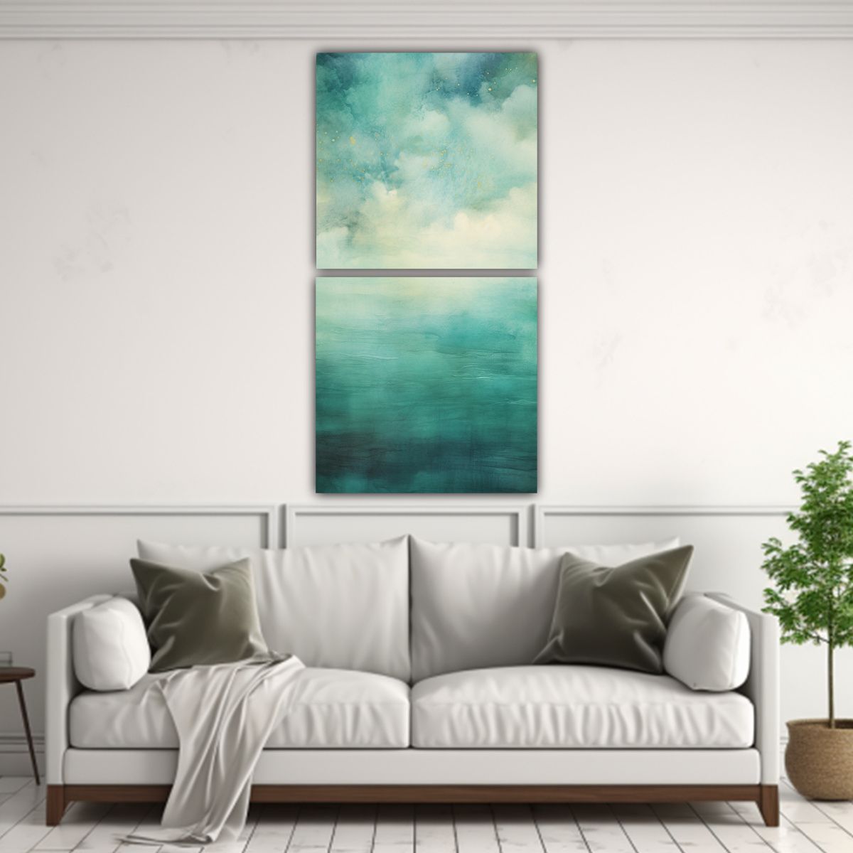 GENERICO - Set 2 Lienzos Abstracción Detalle Pintura 30x60 Cm