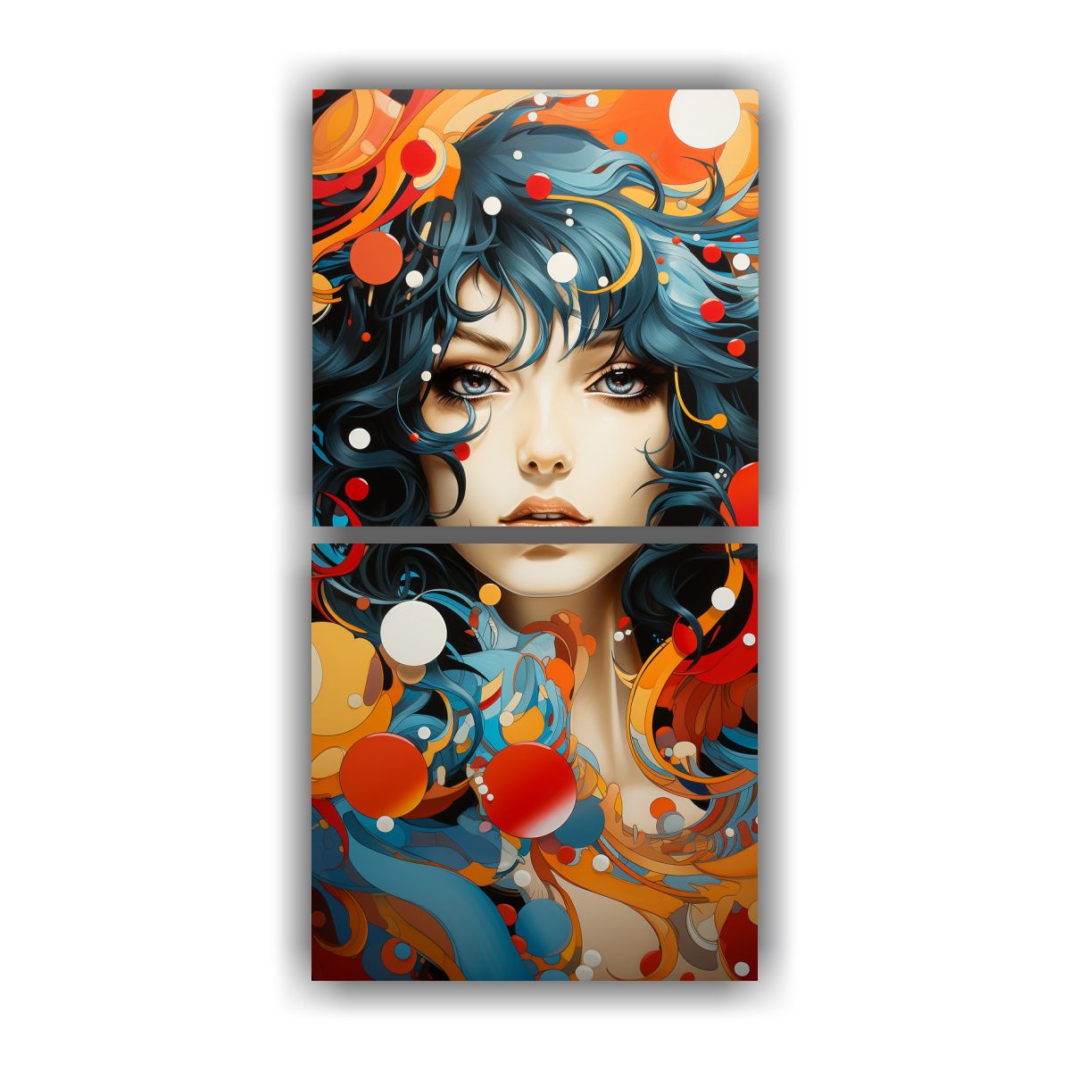 GENERICO - Díptico Tonos Simetría Closeup Pinturas 60x120 Cm