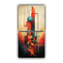 GENERICO - Cuadros Geometría Abstracta Para Decoración Con 20x40 Cm