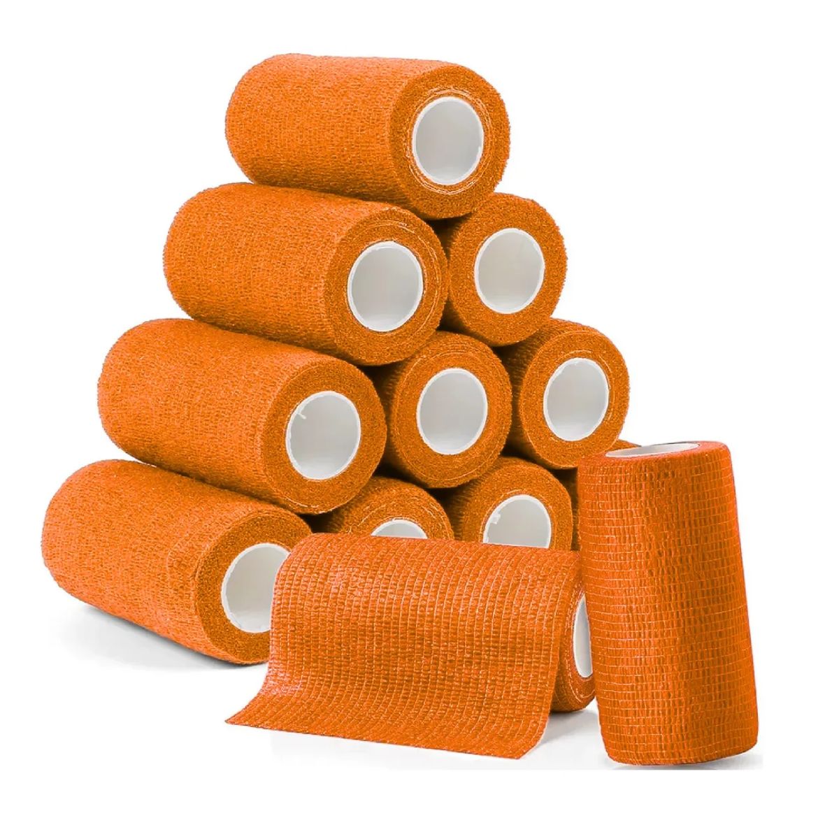 GENERICO - Pack X 12 Venda Coban Cinta Para Vendaje Deportes 10cmx4,5m Naranja