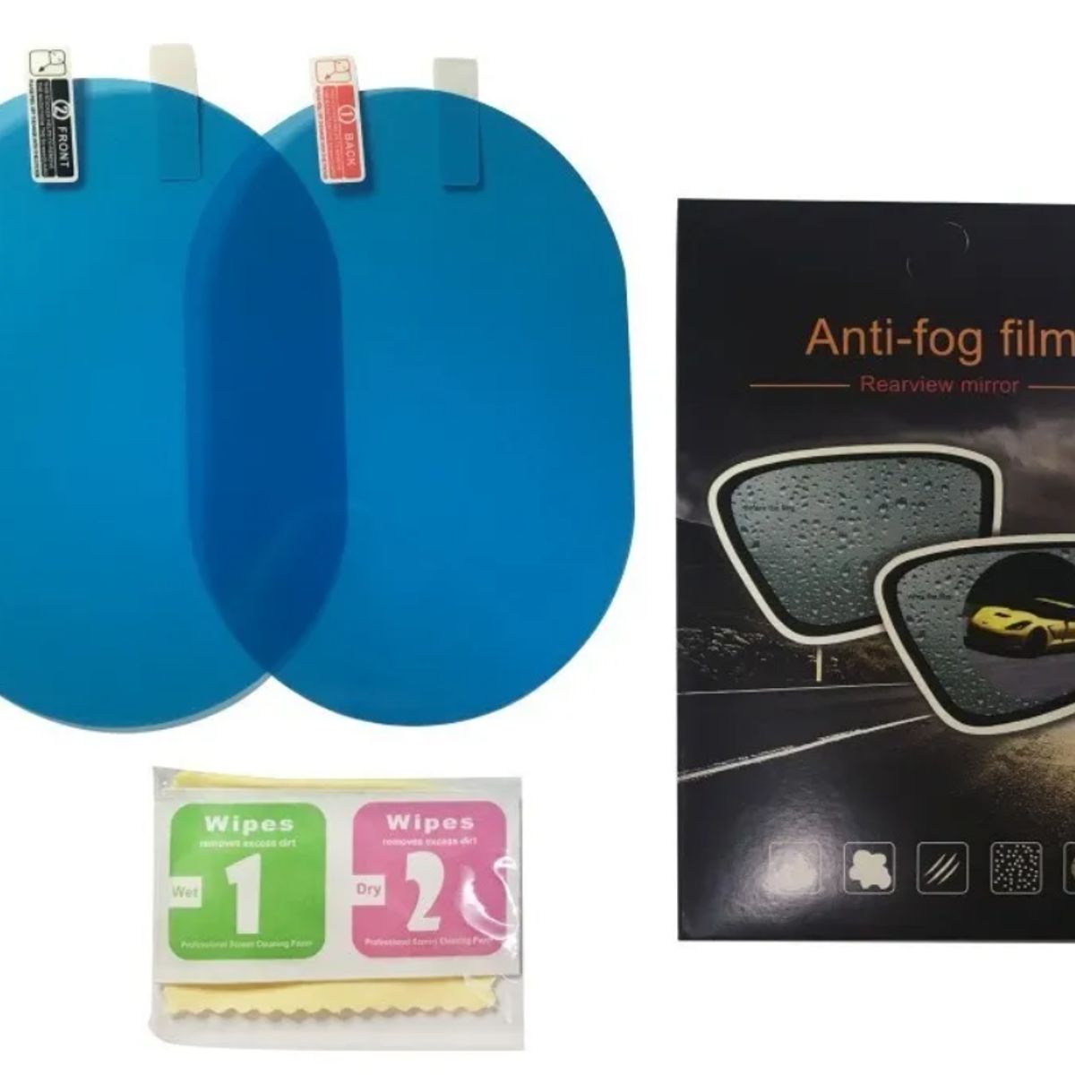 GENERICO - pack 2 Lamina Para Espejo Retrovisor Auto Anti Agua
