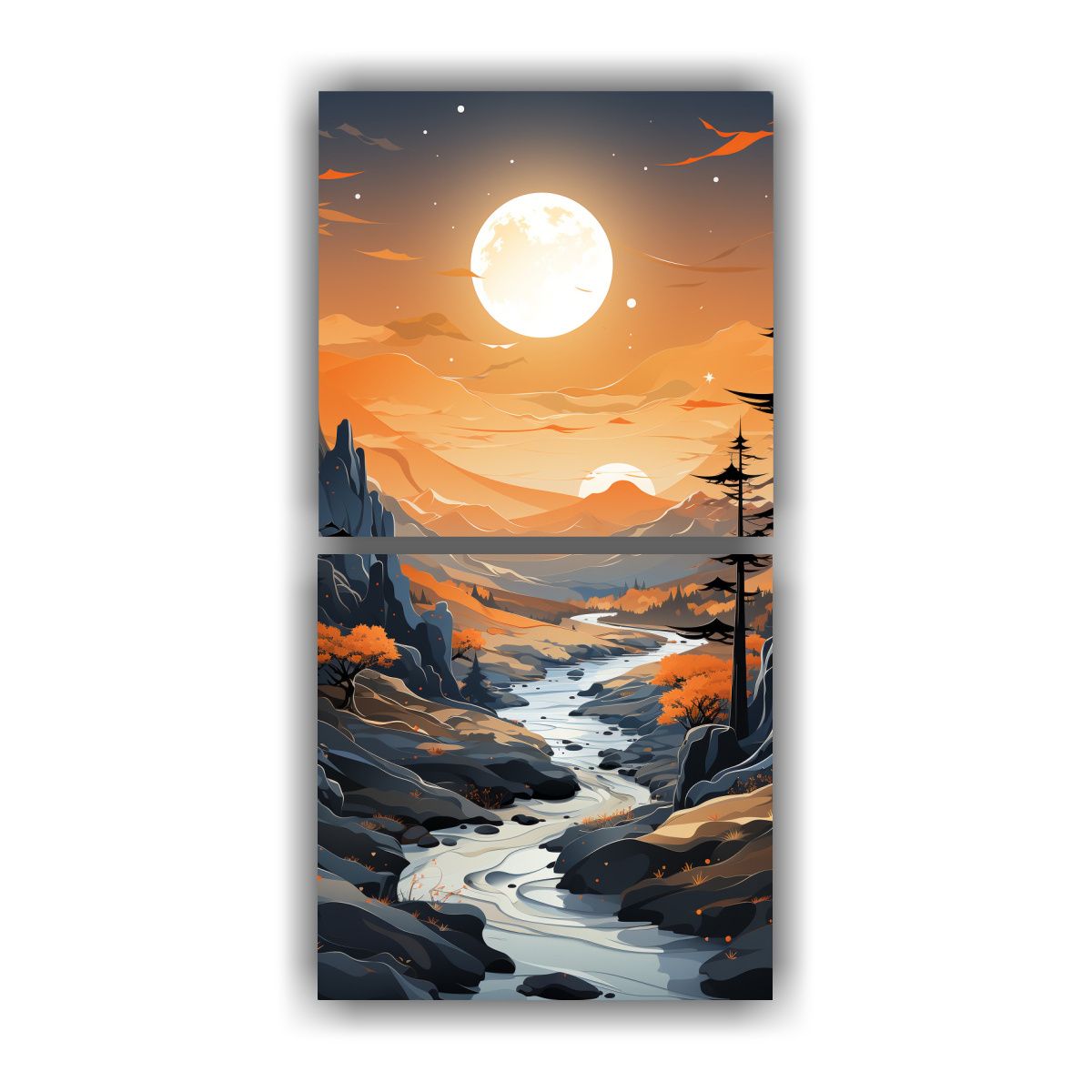 GENERICO - Pinturas De Decoración De Paisajes De Montaña 20x40 Cm