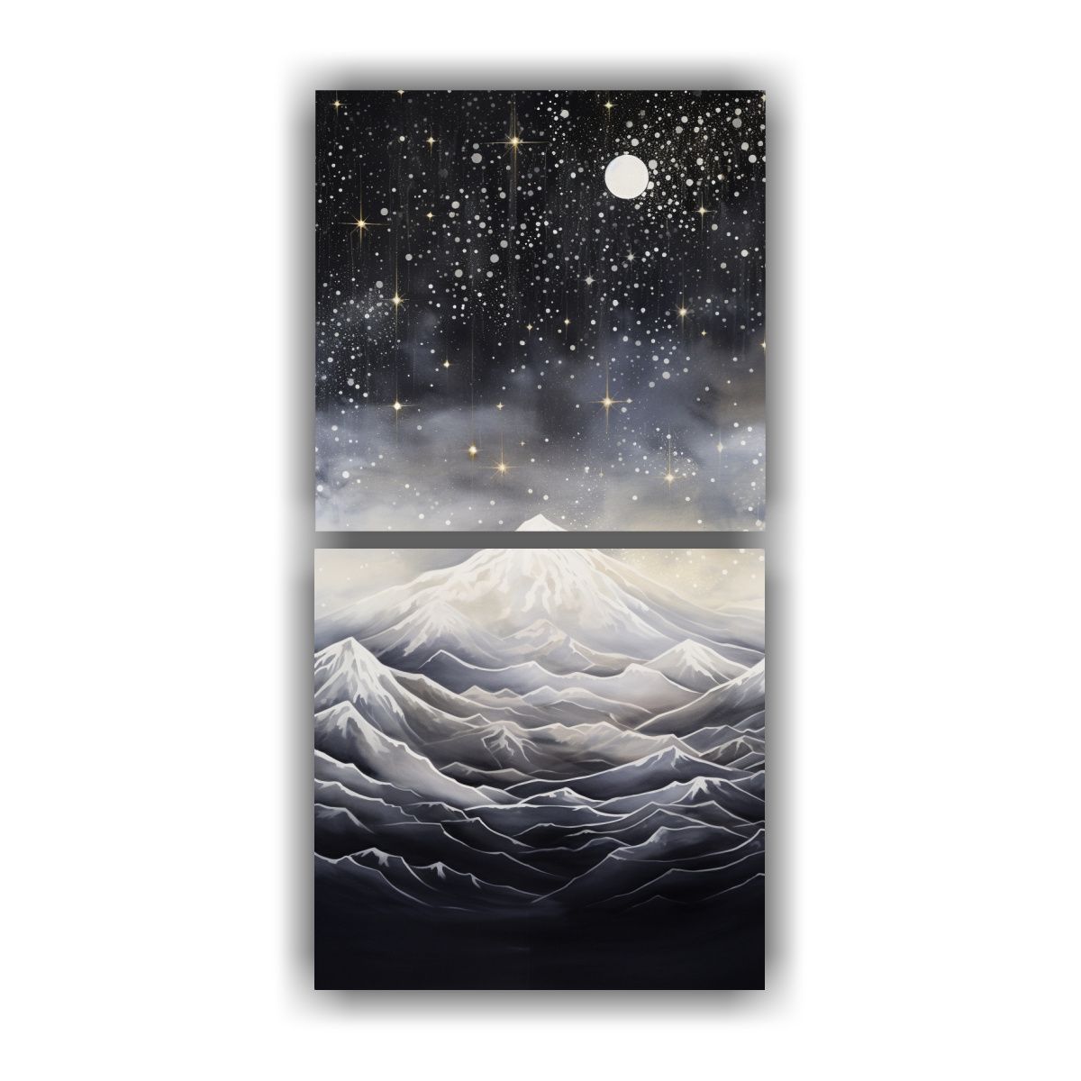 GENERICO - Cuadro Imagen Simétrica Paisaje De Montaña Con 30x60 Cm