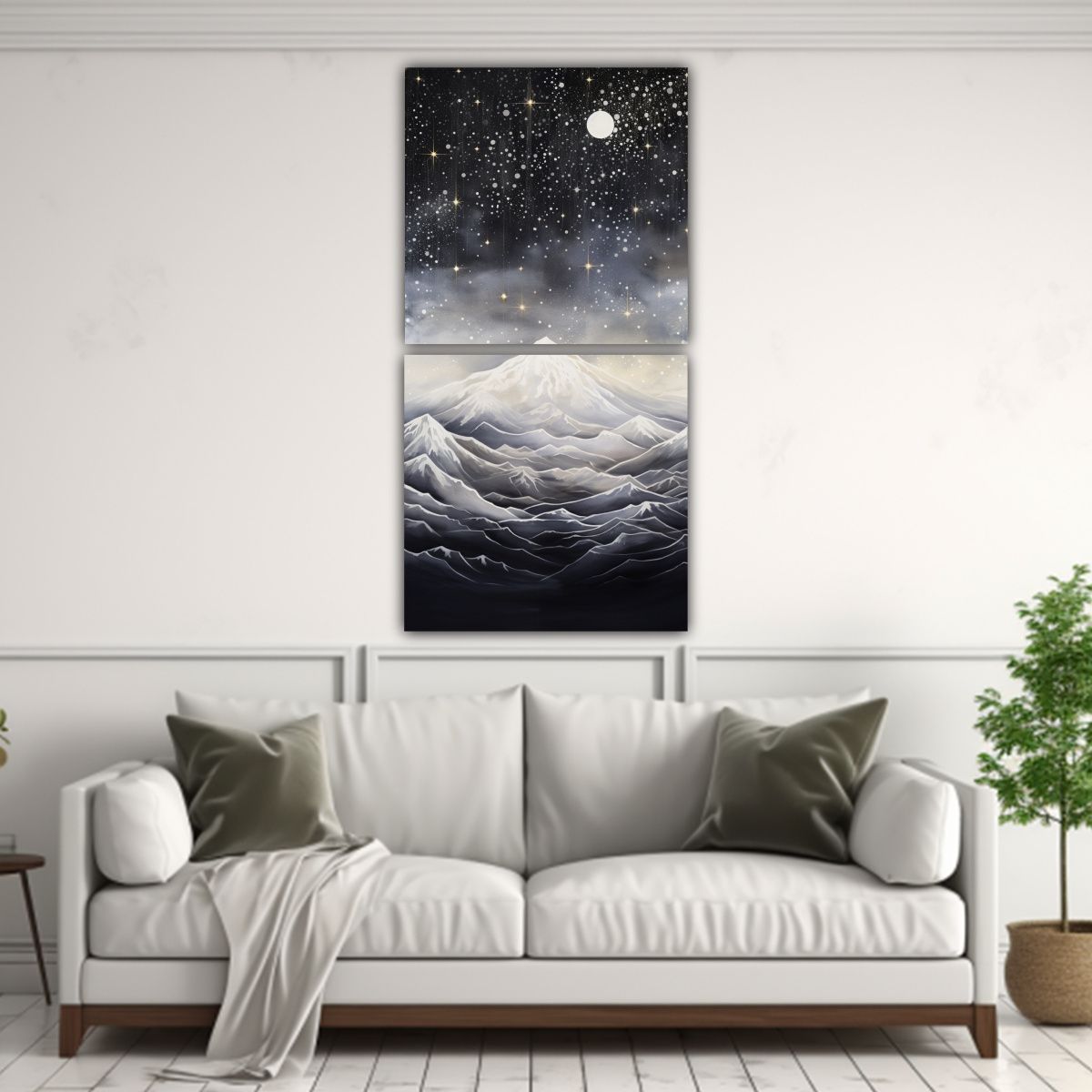 GENERICO - Cuadro Imagen Simétrica Paisaje De Montaña Con 30x60 Cm