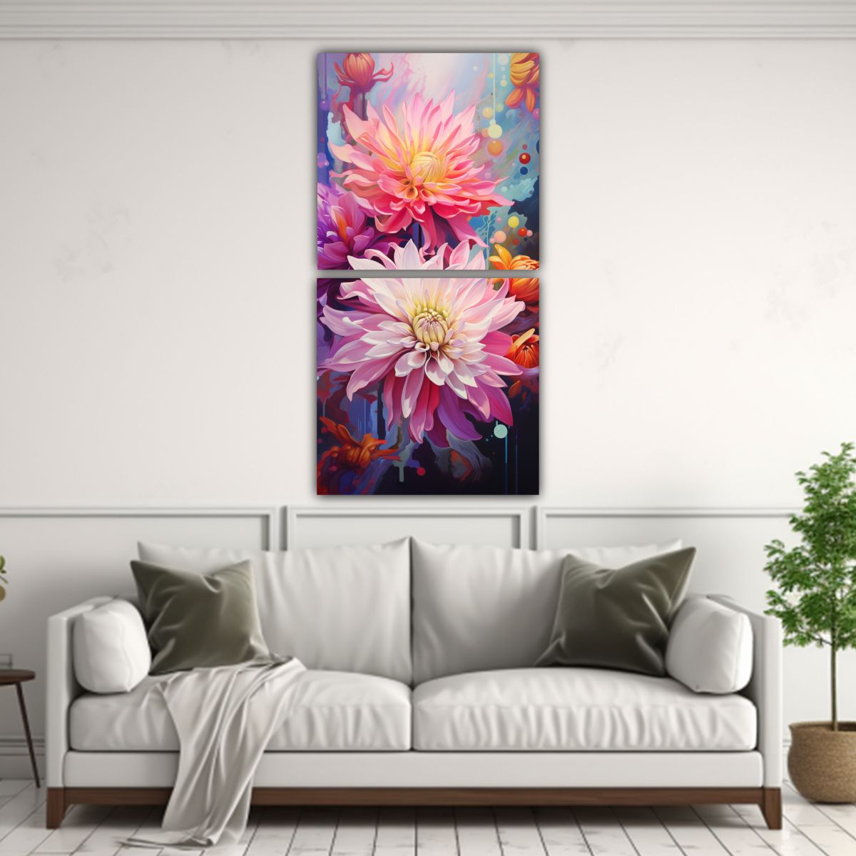 GENERICO - Cuadros Decorativos Flores En Perspectivas 30x60 Cm