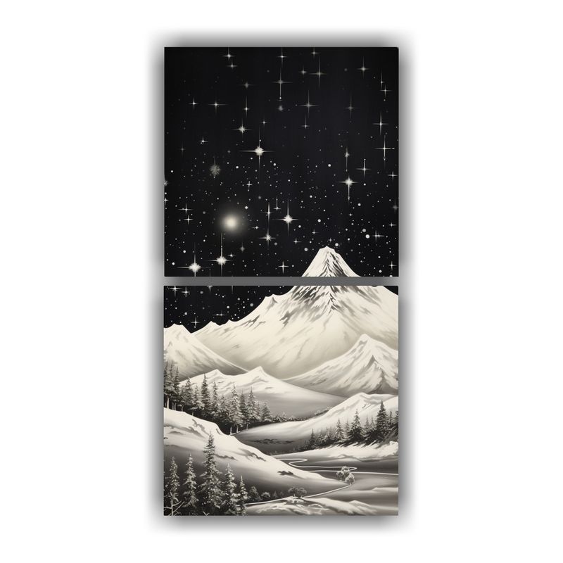 GENERICO - Cuadro Vintage Resistente Con Paisaje De Montaña 60x120 Cm