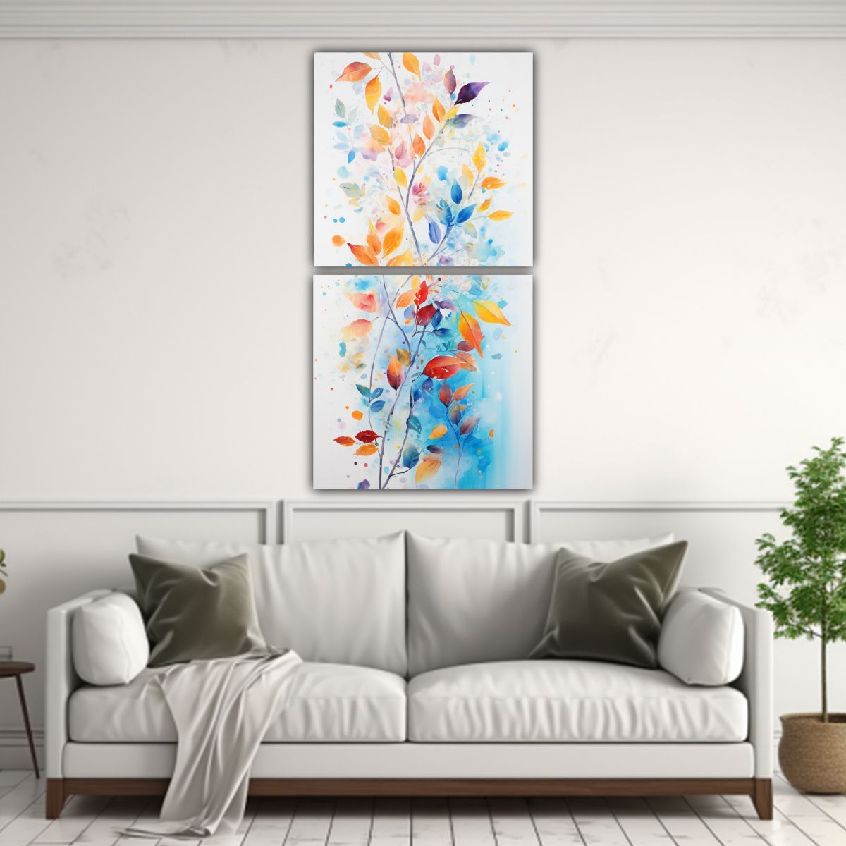 GENERICO - Pinturas Decorativas De Set 2 Artes Inspirador 40x80 Cm