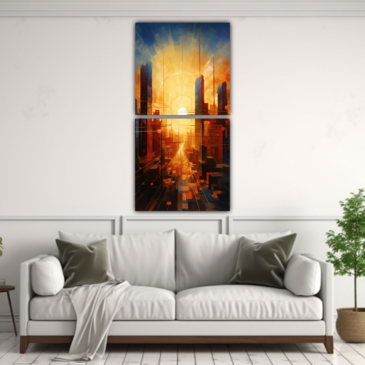 GENERICO - Pinturas Decorativas Abstractas De Una Ciudad 20x40 Cm