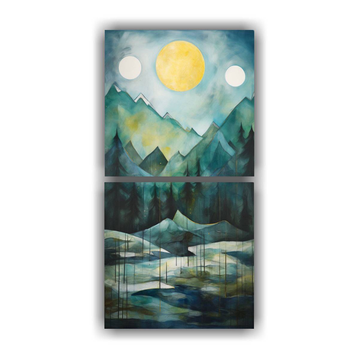 GENERICO - Cuadros Modernos De Paisajes Abstractos De 50x100 Cm
