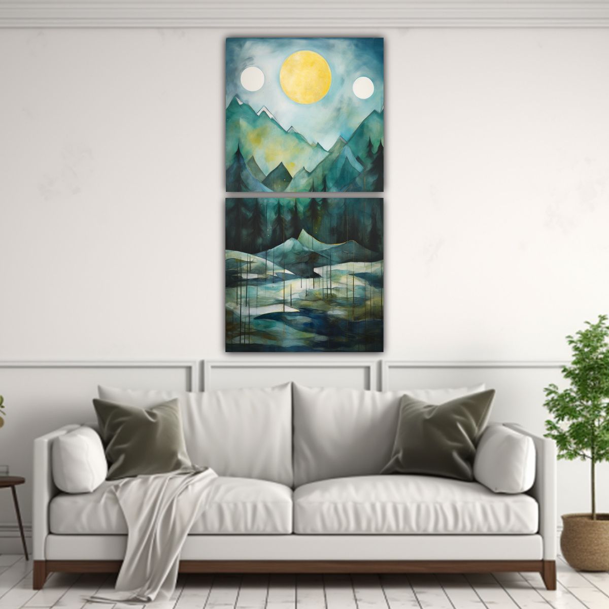 GENERICO - Cuadros Modernos De Paisajes Abstractos De 50x100 Cm