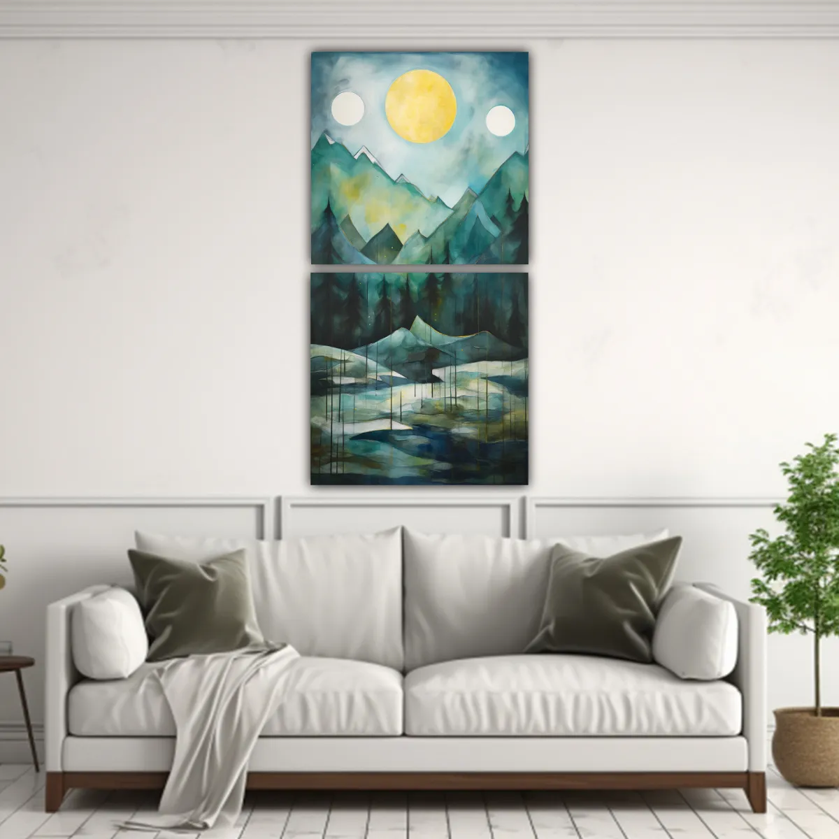 GENERICO - Cuadros Modernos De Paisajes Abstractos De 30x60 Cm