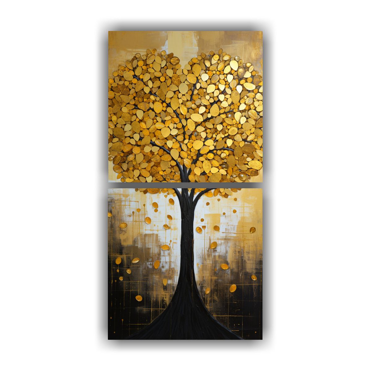 GENERICO - Pintura De Arte Abstracto De Dos Árboles En 40x80 Cm