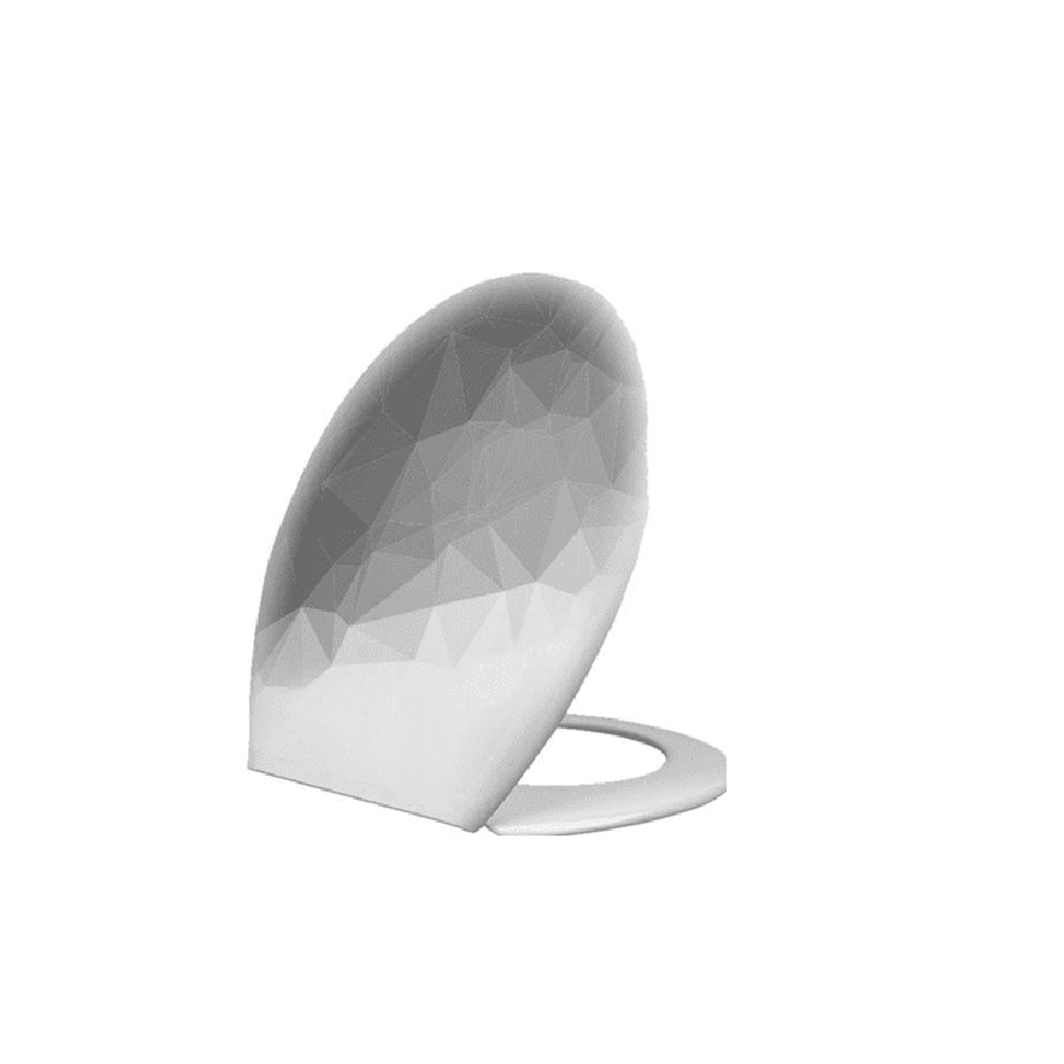 CARIBEE - Tapa de Inodoro Baño WC Asiento Gris con Blanco