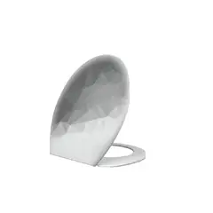 CARIBEE - Tapa de Inodoro Baño WC Asiento Gris con Blanco