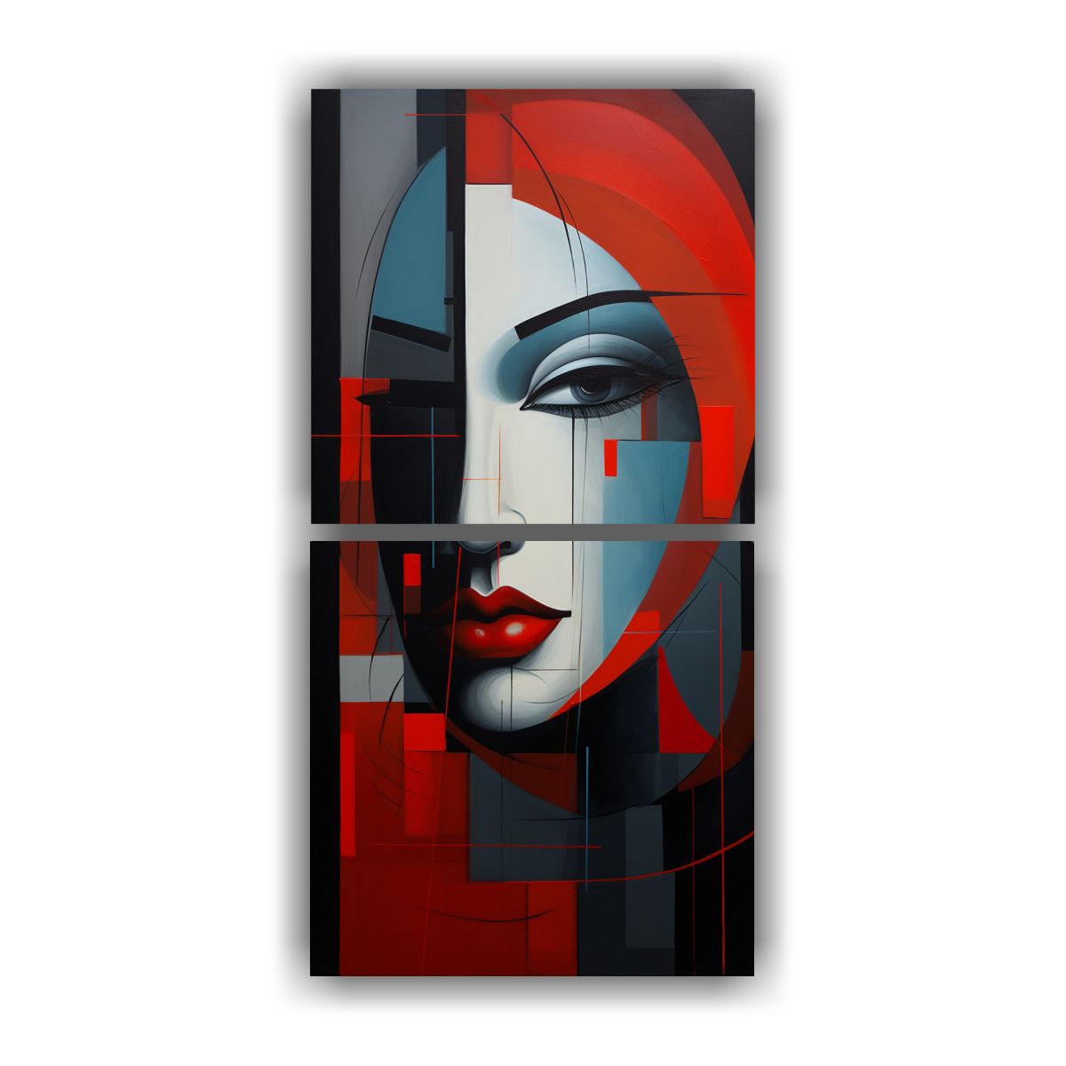 GENERICO - Cuadros Abstractos Con Cuerpos En Tonos Cálidos 50x100 Cm