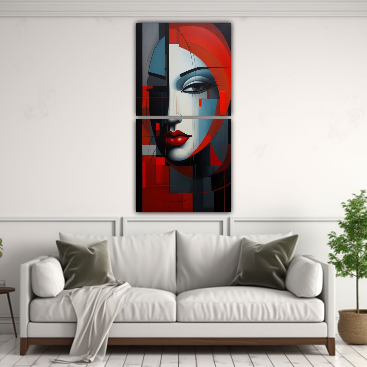 GENERICO - Cuadros Abstractos Con Cuerpos En Tonos Cálidos 50x100 Cm