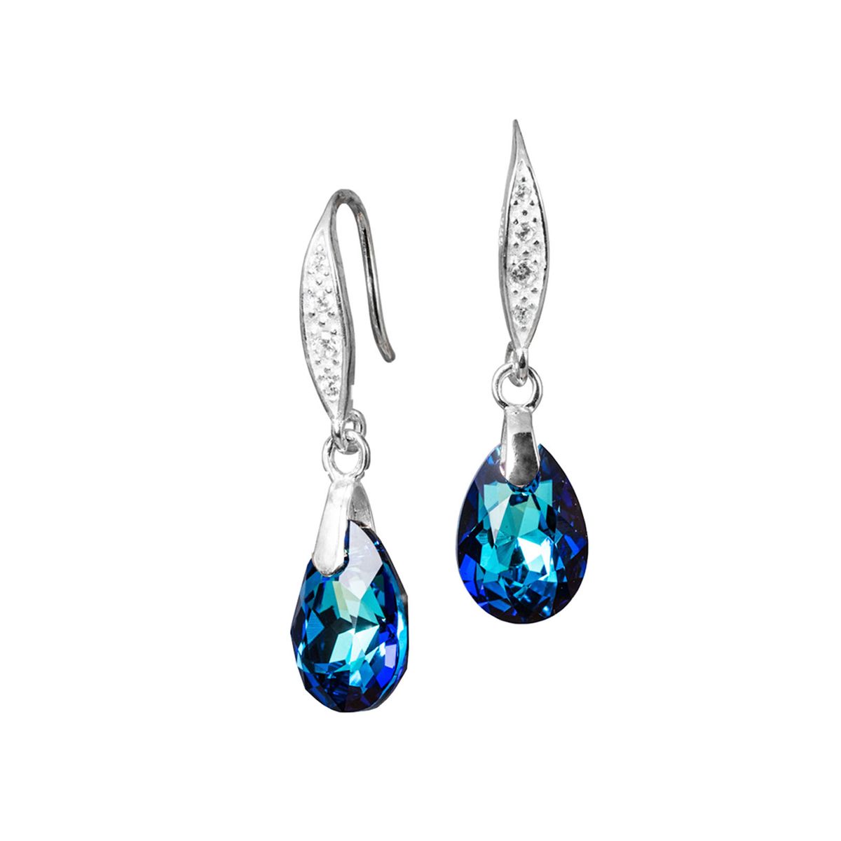 JOYAS MONTERO - Aros Capricho Plata 925 creado con cristales de Swarovski® Bermuda Blue
