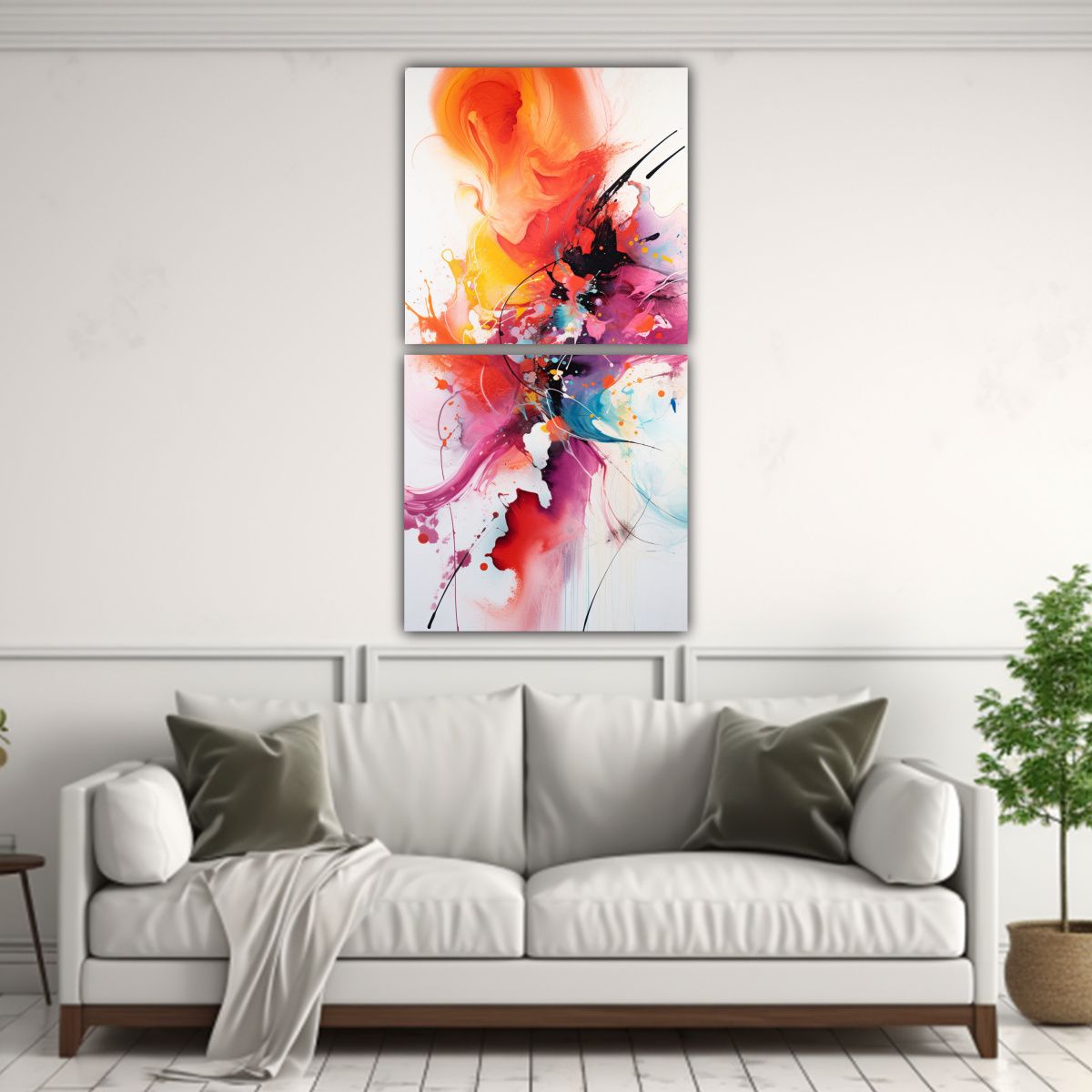 GENERICO - Lienzos Decorativos Intenso Abstracto Fusión De 40x80 Cm