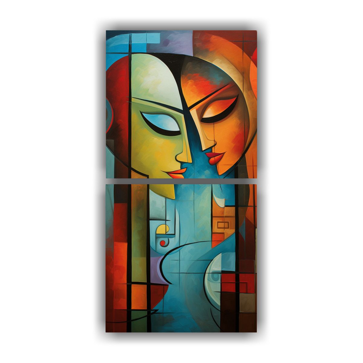 GENERICO - Cuadros Abstractos Parejas Naturaleza Viva Set 2 40x80 Cm