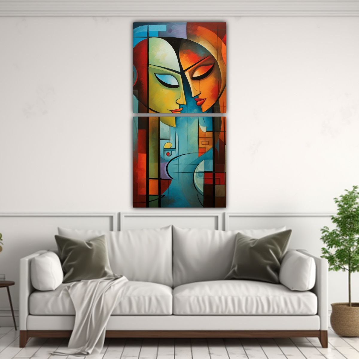 GENERICO - Cuadros Abstractos Parejas Naturaleza Viva Set 2 40x80 Cm