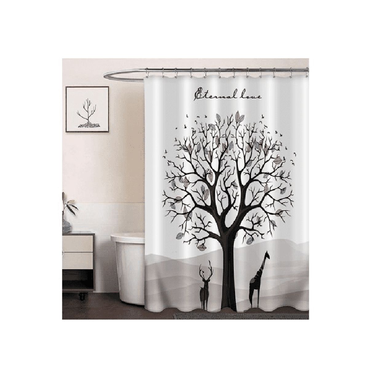 CARIBEE - Cortina Ducha Baño 180x180 Elegante