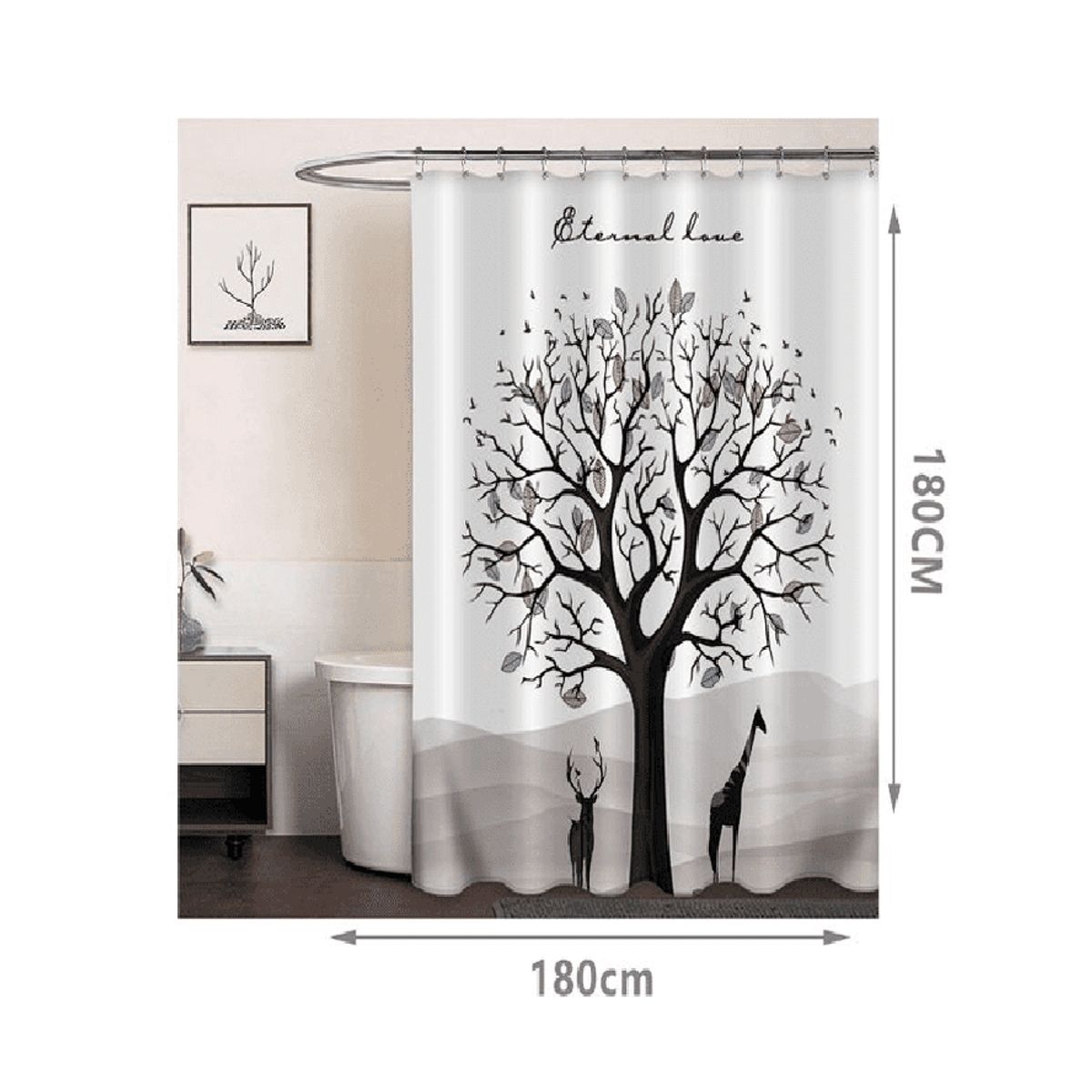 CARIBEE - Cortina Ducha Baño 180x180 Elegante