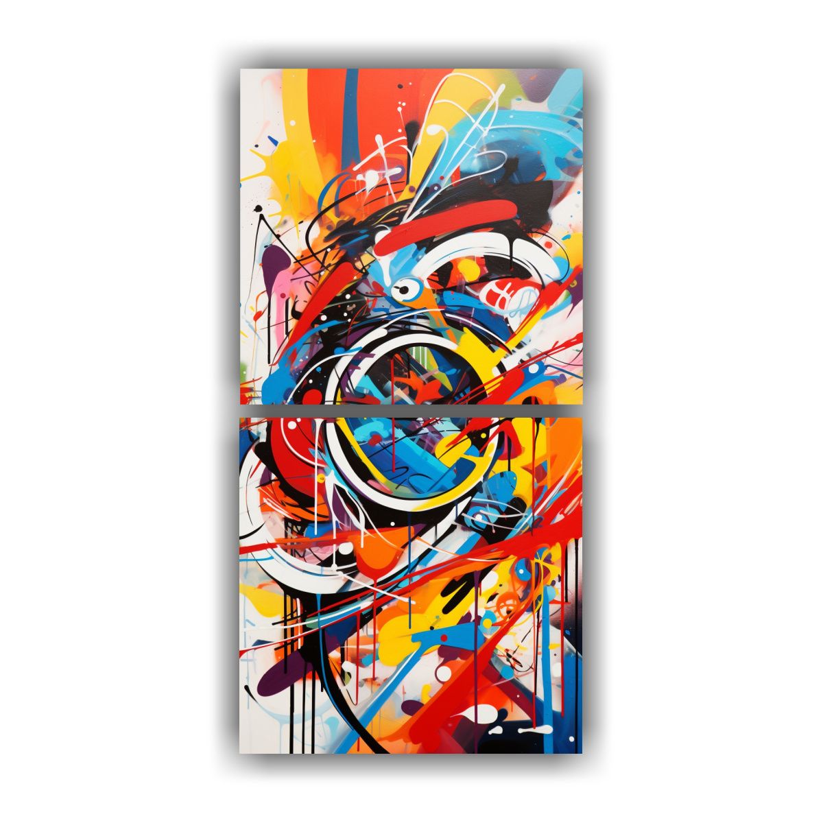 GENERICO - Set 2 Lienzos Vanguardia Fantasía Abstracta 50x100 Cm