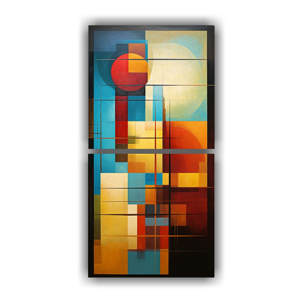 GENERICO - Cuadros Abstractos De Formas Geométricas En 30x60 Cm