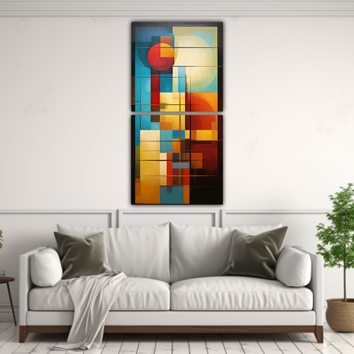 GENERICO - Cuadros Abstractos De Formas Geométricas En 30x60 Cm
