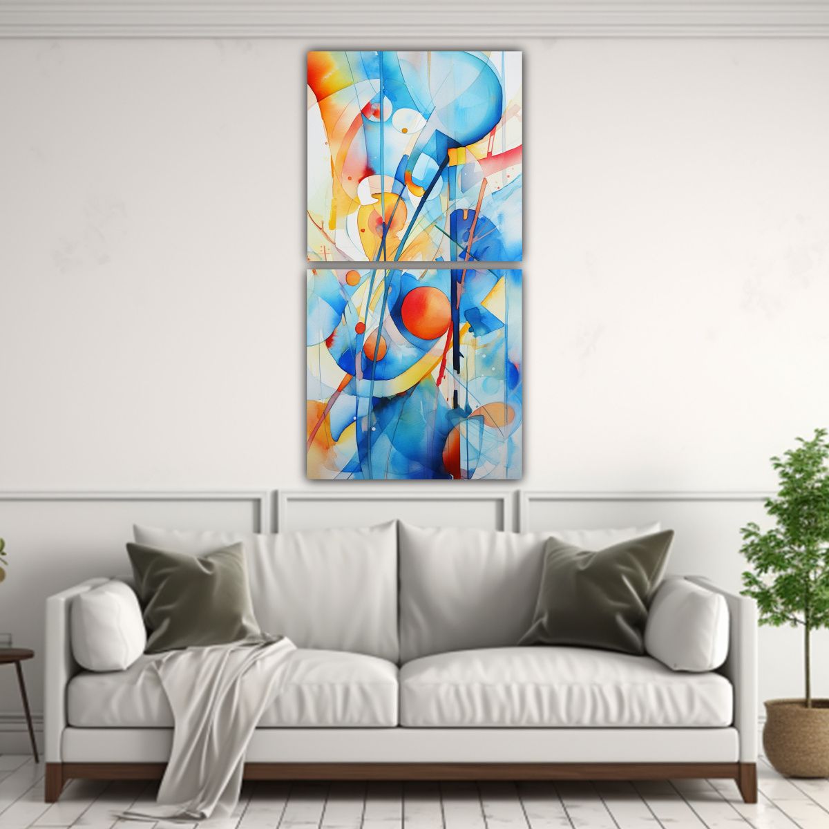 GENERICO - Pinturas Decorativas Acuarela Abstracta Con 20x40 Cm
