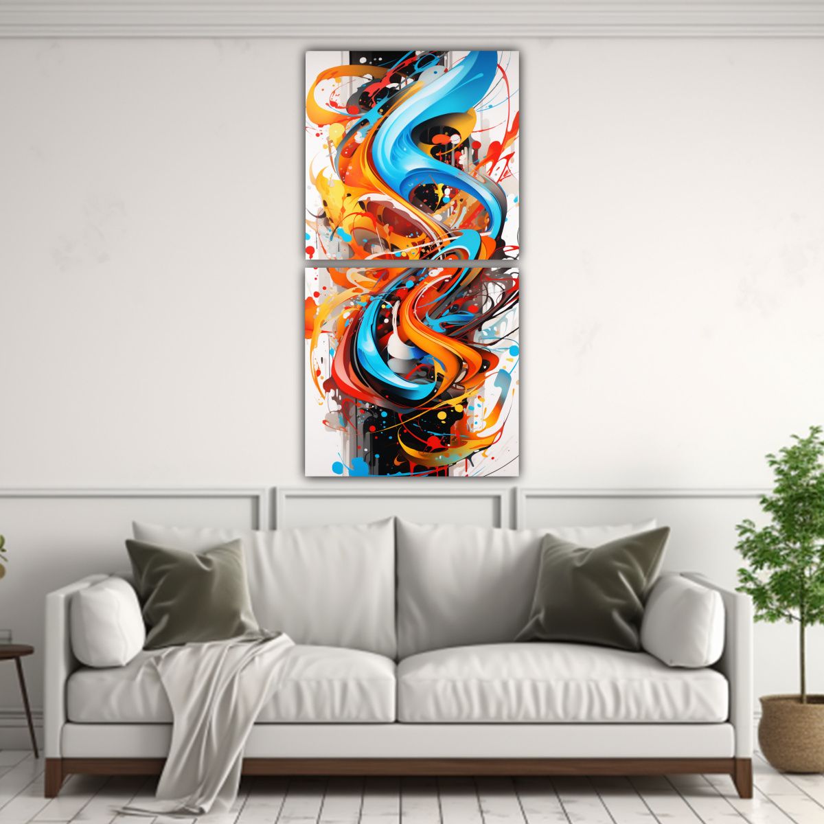 GENERICO - Pinturas Decorativas Con Fusión Abstracta De 60x120 Cm