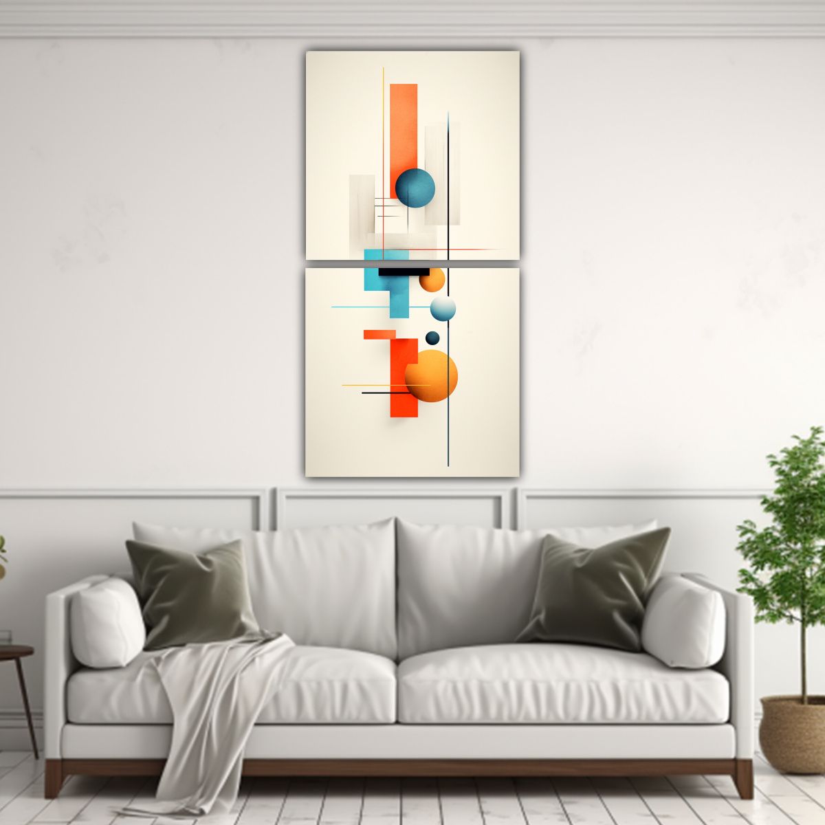 GENERICO - Cuadro Abstracto Minimalista En Bastidor 20x40 Cm