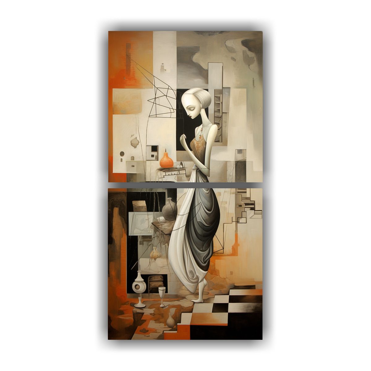 GENERICO - Cuadros Abstractos De Las Meninas Originalidad 20x40 Cm