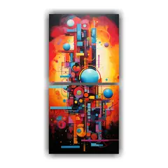 GENERICO - Cuadros Abstractos Coloridos Para Decoración De 50x100 Cm