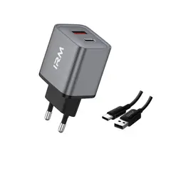 IRM - Cargador Carga Rápida 20w Doble Usb Usb-c +cable Usb-c