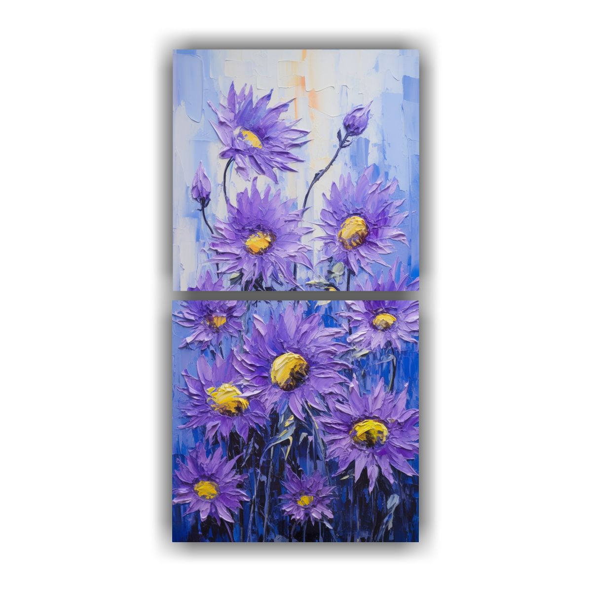 GENERICO - Pintura En Lienzo De Girasoles Púrpuras En El 40x80 Cm
